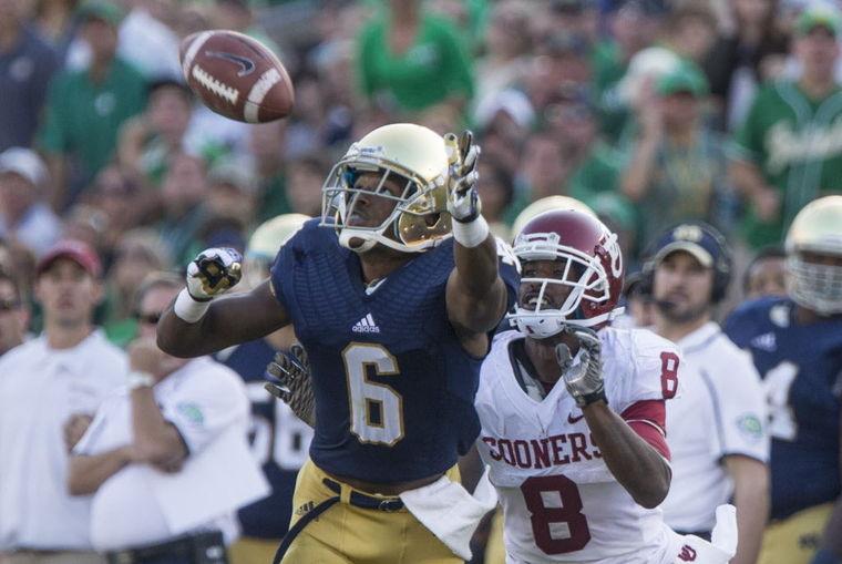 mikevorel's tweet photo. VIDEO: #NotreDame CB KeiVarae Russell talks about his return to the field. http://t.co/ml5No4zLlR http://t.co/obBgaGQlFb