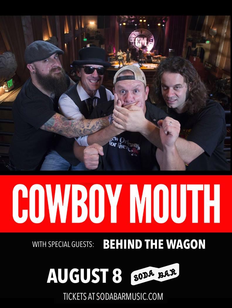 SATURDAY @ Soda Bar – <a href="/CowboyMouth/">Cowboy Mouth</a> w/ @BehindTheWagon! tix: sodabarmusic.com/calendar.php?e…