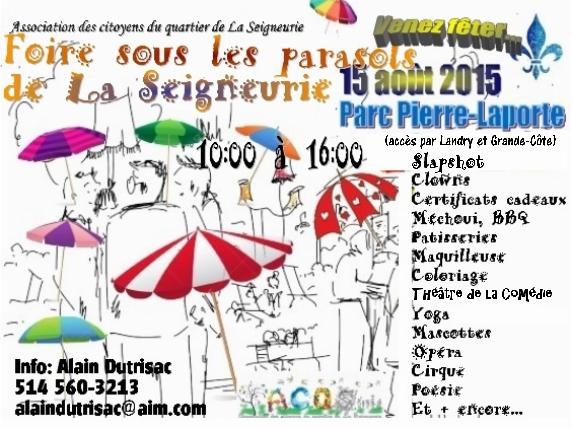 AlainDutrisac's tweet photo. @laurinliu @yan2929 Une seule semaine avant notre grande "Foire sous les parasols" au parc Pierre-Laporte,St-Eustache http://t.co/rGPEKgQMKl