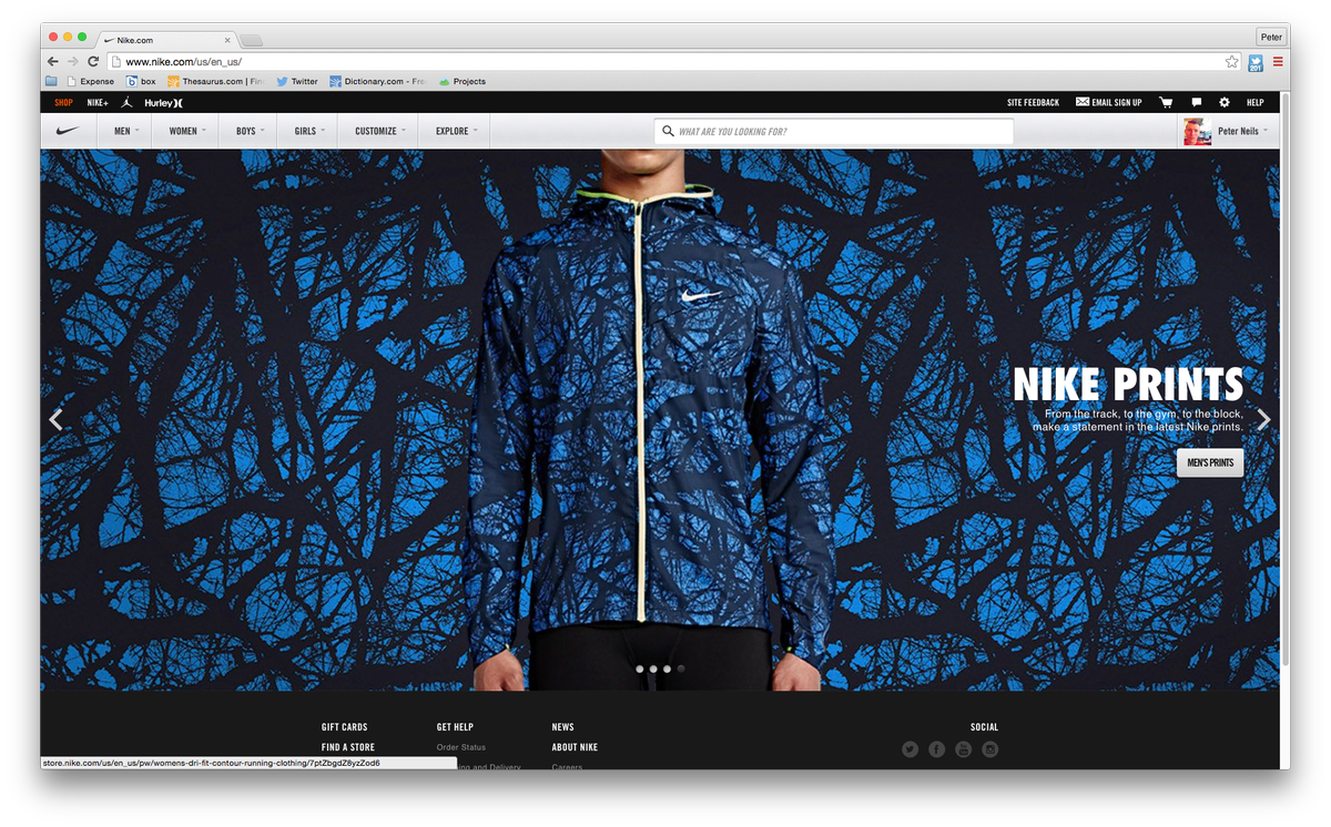 nike store twitter page