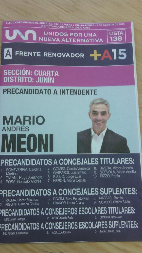 ValeriaArata's tweet photo. Esta es la boleta del diálogo y el desarrollo de Junin #MeoniIntendente #Meoni2015 http://t.co/n76CI1WF4B