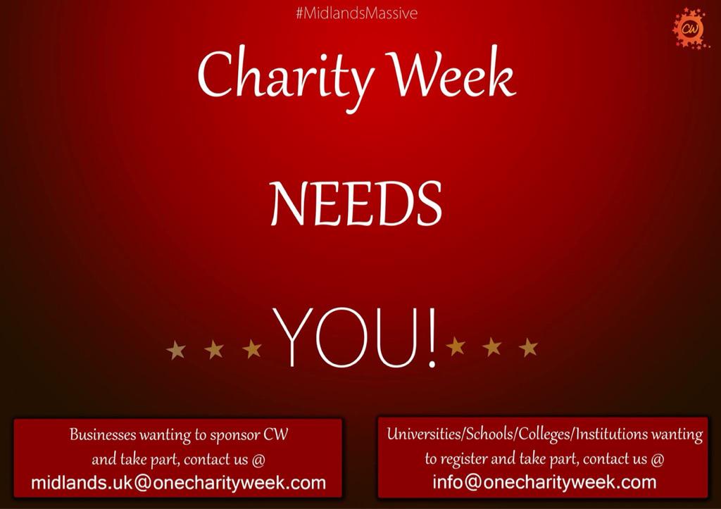 AozoraM786's tweet photo. Charity Week needs YOU.. So who's on board this year with #CW2015 π #MidlandsMassive #WeMadeCW http://t.co/8kzceed5pQ