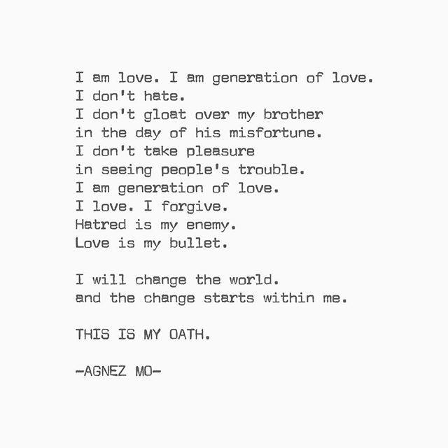 Agnes Monica: I #AMgenerationOfLOVE #AGNEZMO #generationofLOVE #oath #thisismyoath #love #forgiveness TAKE THIS OAT…