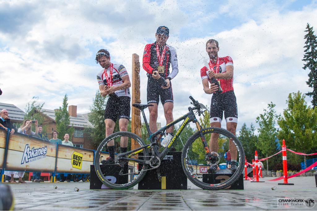 The top three Pro Men in tonight's #Crankworx Fat Tire Crit: 1. Quinn Moberg 2. Cody Canning 3. Craig Richey