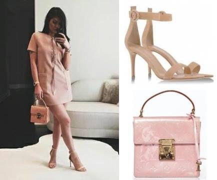 Star Style on X: Kendall Jenner wearing Louis Vuitton Key Pouch in Cherry  Monogram Vernis, Gianvito Rossi S…    / X