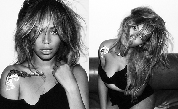 Beyoncé foto promo dei suoi Metal Tattoos