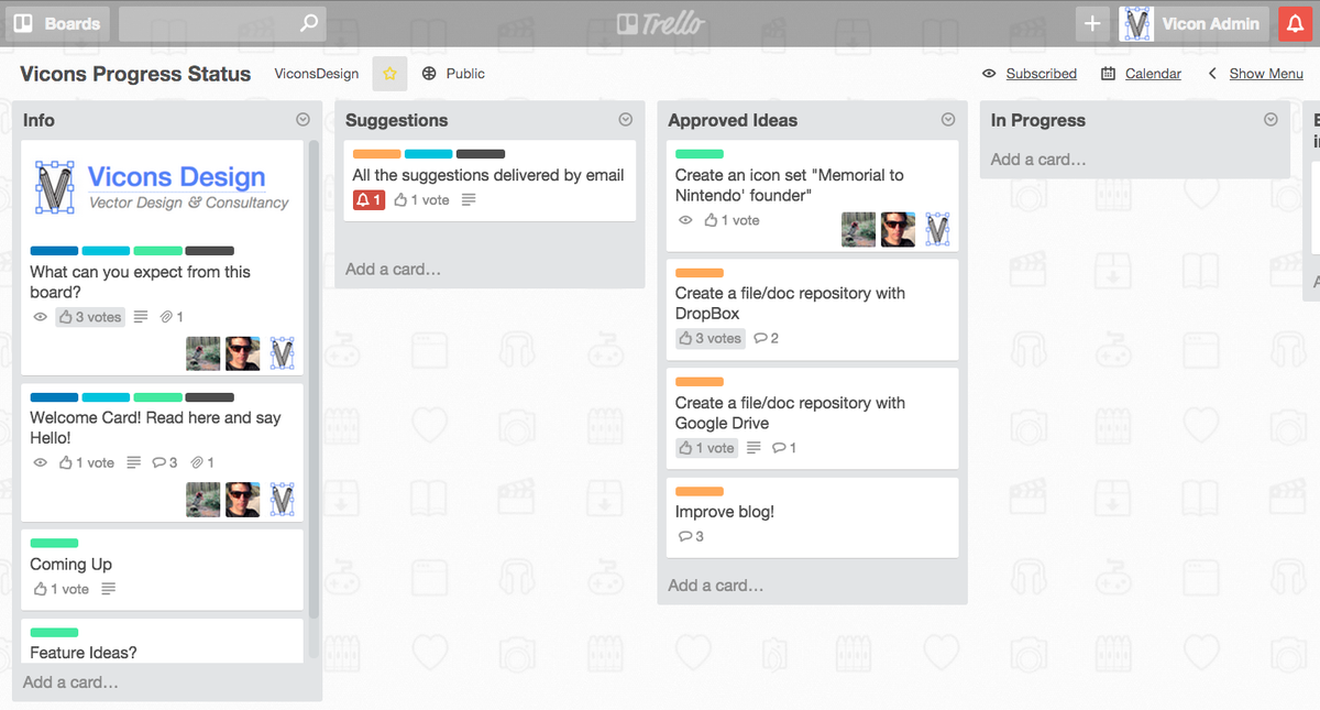 ViconsDesign's tweet image. We open our #Progress #Status board! trello.com/b/bOIjO1ck Not on @trello? Join today trello.com/viconsteam/rec…
