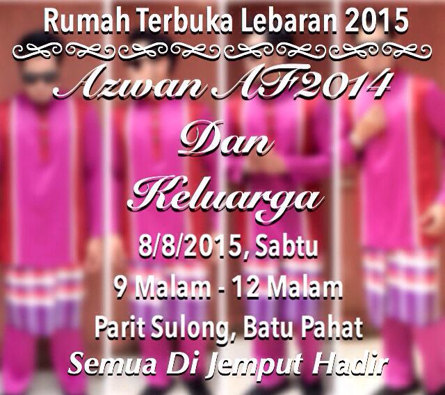 AzwanAFOfficial's tweet photo. Salam. Selamat pagi. Saya menjemput semua peminat2 dan rakan2 saya utk dtg ke rumah mlm ini. Jom2. http://t.co/1sTg8sG8As