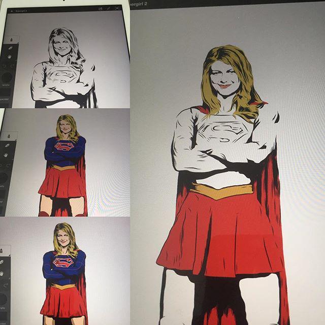 #SuperGirl <a href="/melissabenoist/">NOT MELISSA BENOIST.</a> #Process 
#SoloSalsero #adobeideas @adobe #bamboostylus <a href="/wacom/">Wacom</a> #vector #iPad #vectorart …