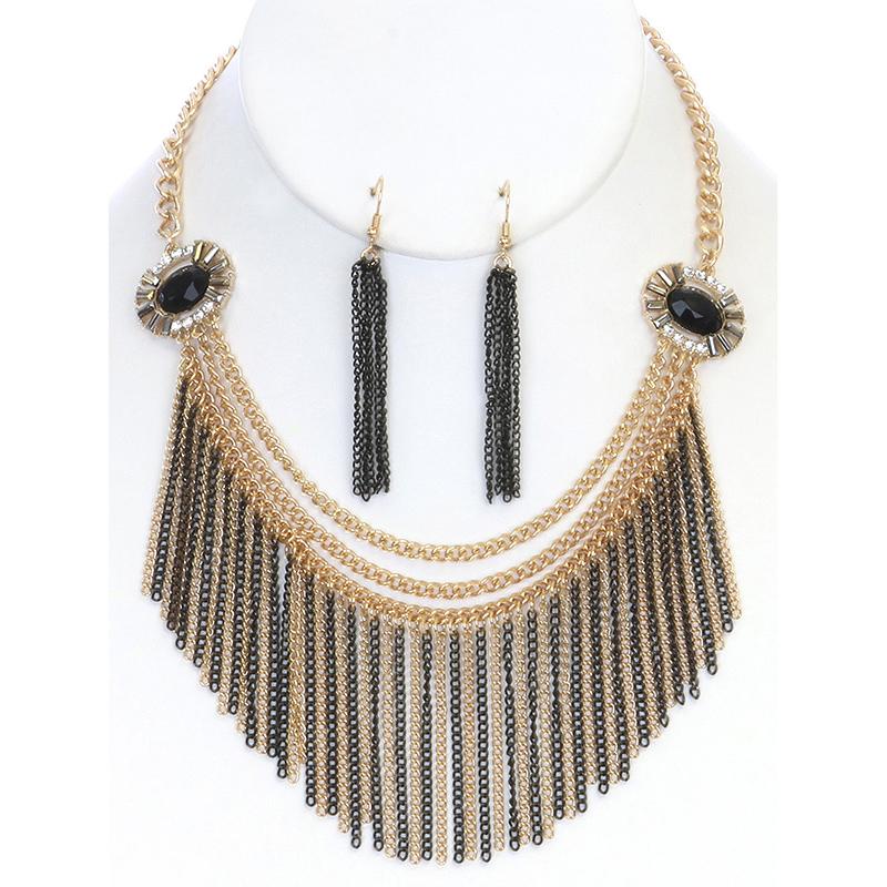 chainsly's tweet photo. Boho-Chic Chain Fringe Statement Necklace and Earrings http://t.co/tdbIOxrfau #boho #gold #jewelry #Fringe #trending http://t.co/E8CHYwoCpn