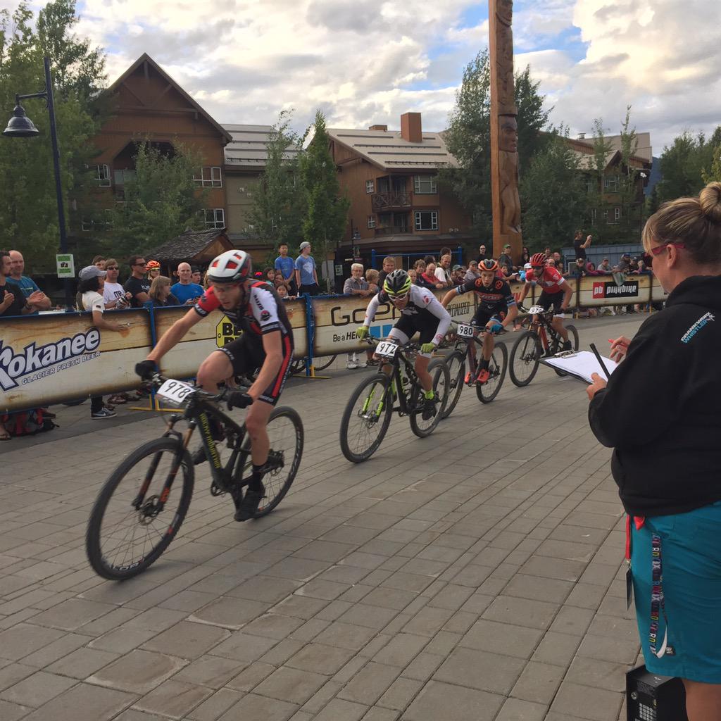 And there they are the provincial Crit champion Cody Canning in front