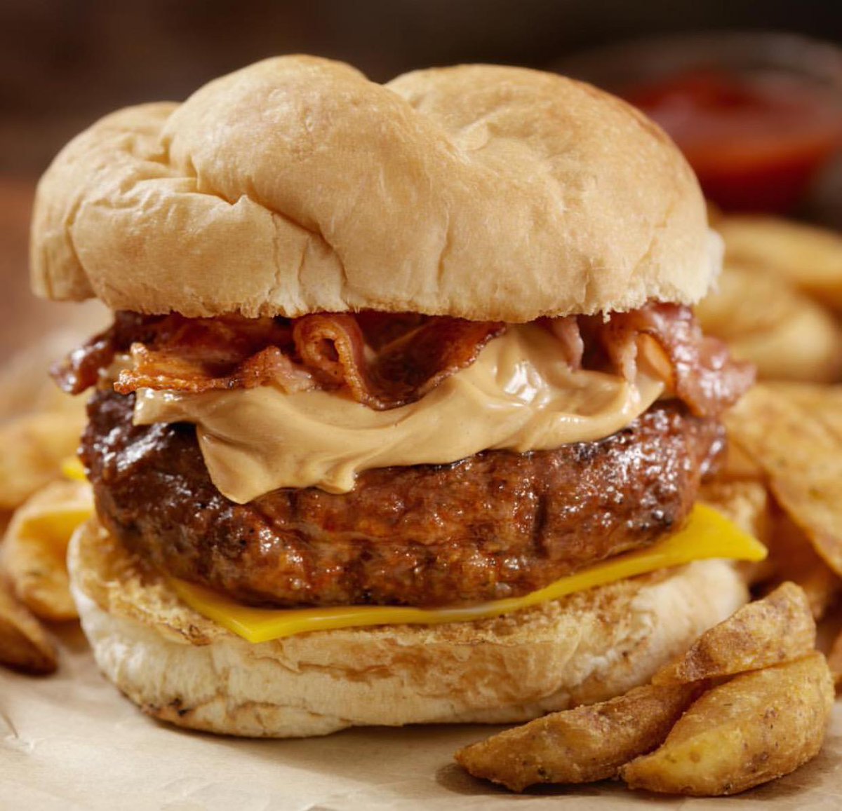 At LA County Fair Peanut Butter & Jelly Bacon Burger Darren Rovell