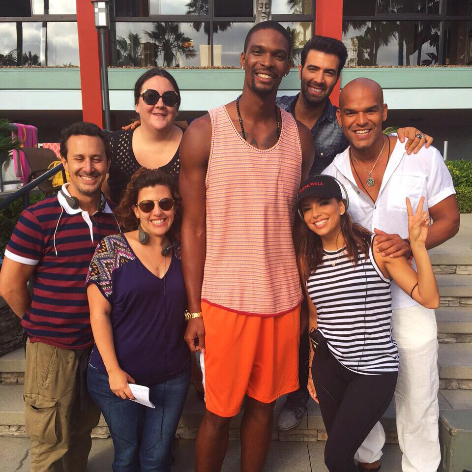 jencarlosmusic's tweet photo. Filming with @chrisbosh today on the set of @HotandBothered told him he has to bring home that ring this year!! http://t.co/qEAwJ6mb20