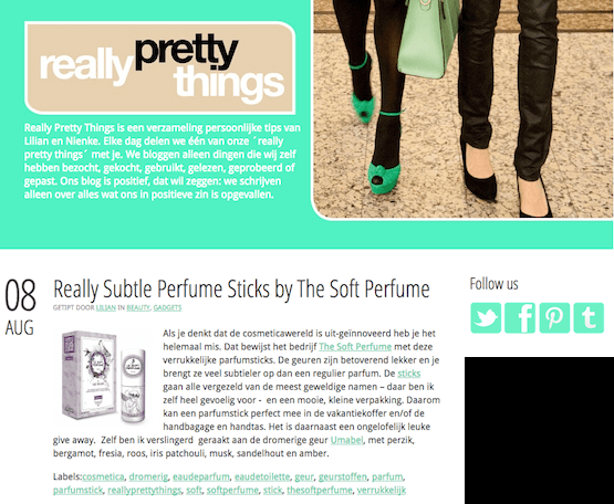 parfumstick's tweet photo. Blog duo @Reallyprettythi ontdekt de parfumsticks van @lesoftperfumenl Lees meer op http://t.co/HZPsUKFajm http://t.co/Tf4ROfHjfb