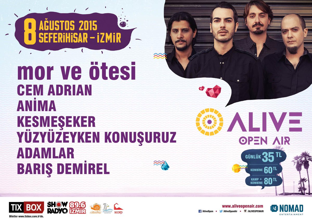 ShowRadyo's tweet photo. >@AliveOpenAir 8 Ağustos etkinlik programı. . .

#aliveopenair #izmir #Seferihisar http://t.co/ysDcolq09w