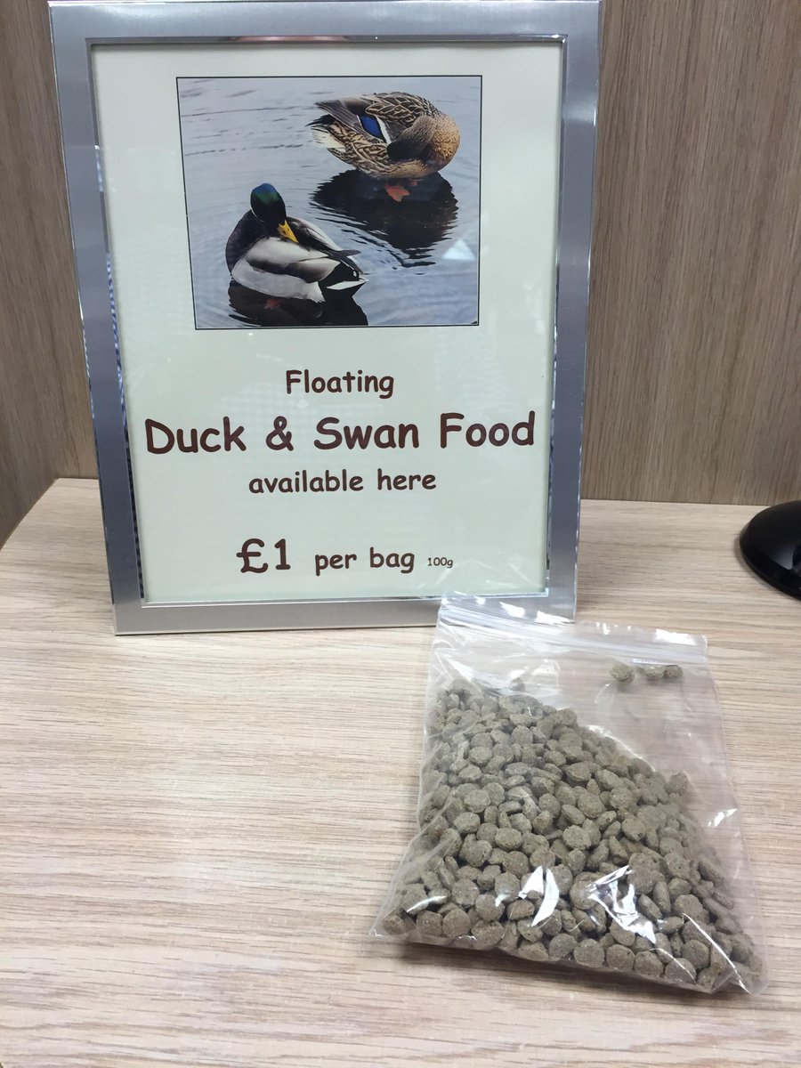 Floating duck and swan food now available from Just Cards, Bridge Street, St Ives - only £1 per bag