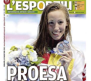 RFEN_Oficial's tweet photo. NATACION / Jessica: La Prensa española se rinde a la reina, amplía info en http://t.co/slSSI6uwHE Portada L'Esportiu http://t.co/JMNPnd7n7a