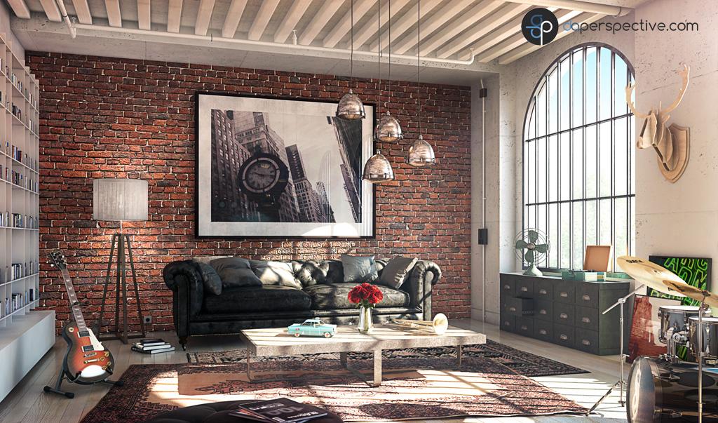 daperspective's tweet image. DAPerspective.com 
Perspectiviste 3D Freelance en Architecture. Perspective Intérieure / Salon Rouge.