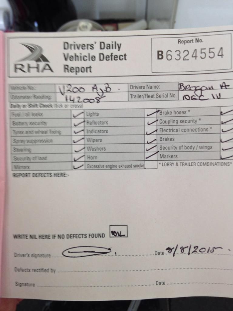 EventsCaterers's tweet photo. #1Next #drivers daily #vehicle defect report @NCASS_UK @PeterboroArena  giving staff the right tools for the #job http://t.co/9WObFluM40
