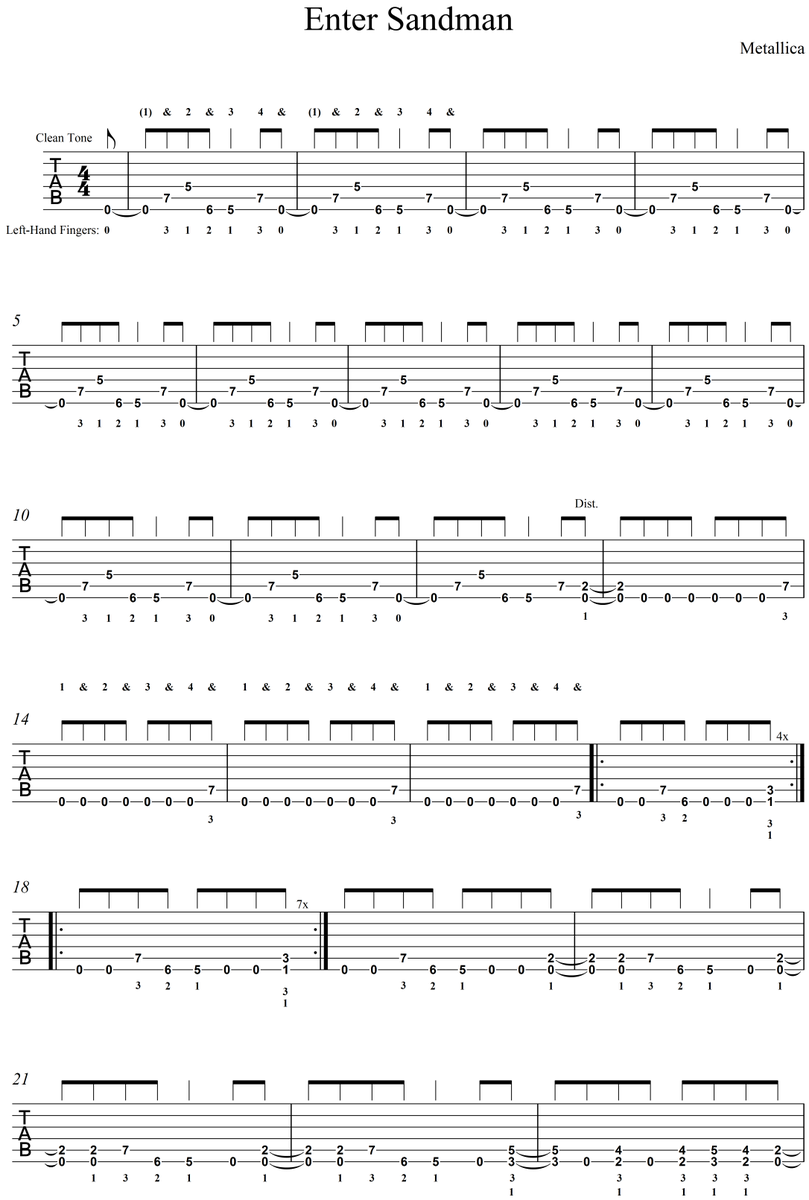 HGuitarLessons's tweet image. The  intro to #Metallica's "Enter Sandman". #GuitarLessonsHobart #Hobart #guitar #lessons #Hobart