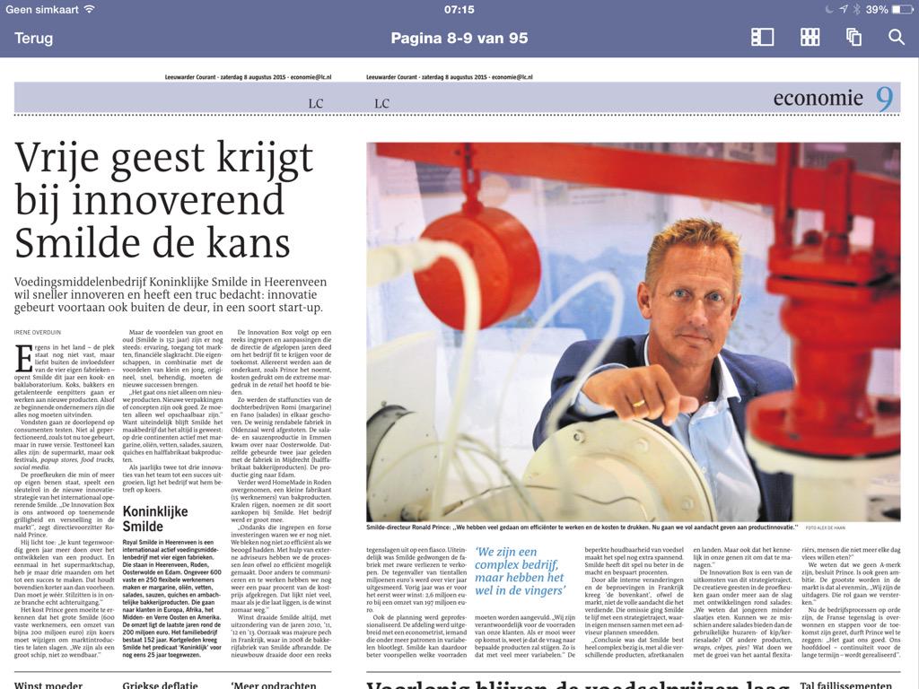 avdalen's tweet photo. Mooi verhaal @lc_nl over @SmildeFoods #innovatie http://t.co/boKxTM6iFY