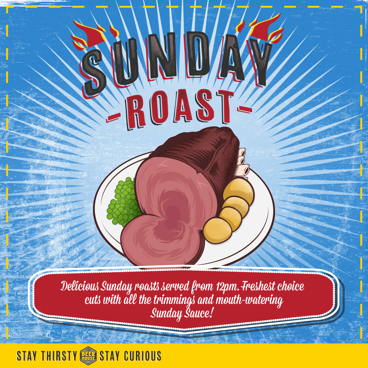 Sunday is the perfect day for #SundayRoast with us, paired up with some fine ales. It just doesn't get better.