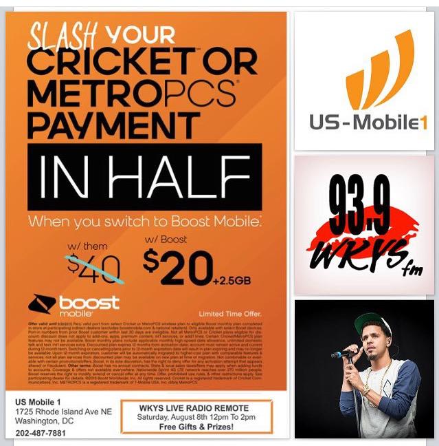 USMobile1USA's tweet photo. WIN TICKETS to see J. Cole! Stop by TODAY, 12-2PM, 1725 Rhode Island Ave. NE DC store. Live remote @939WKYS http://t.co/EL1U9Pipy4