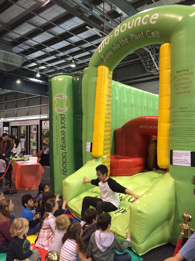 MelanieBagg's tweet photo. Bouncy #biobounce from @PlantEnergyBiol - teaching kids plant sci thru play! #sciencealive @Aus_ScienceWeek @AusSMC http://t.co/WtPu6ZlE1C