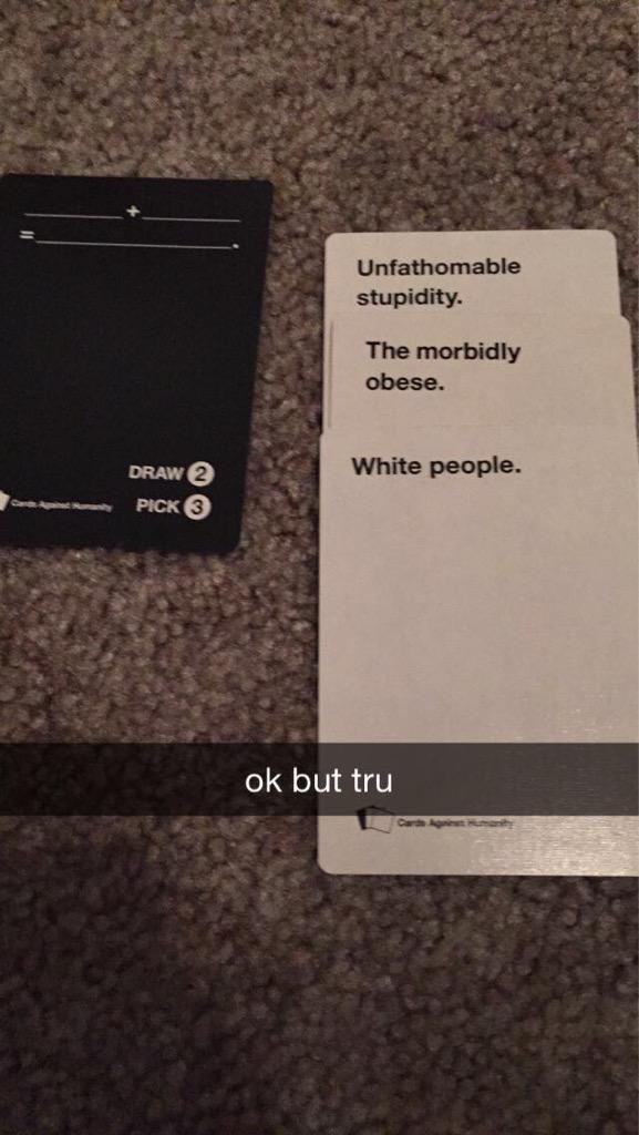 katiemaier13's tweet photo. me playing @CAH reminds me of America by @MIWband lmao 😭😂😂 http://t.co/e9DD93oynX