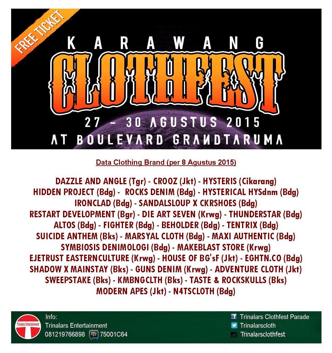 Booth KARAWANG CLOTHFEST sudah 60% terisi oleh sekitar 30 an clothing brand <a href="/GunsDenim_Cloth/">GunsDenim Revolution</a> <a href="/eghtnco/">EGHTNCO</a> @MakeblastStore