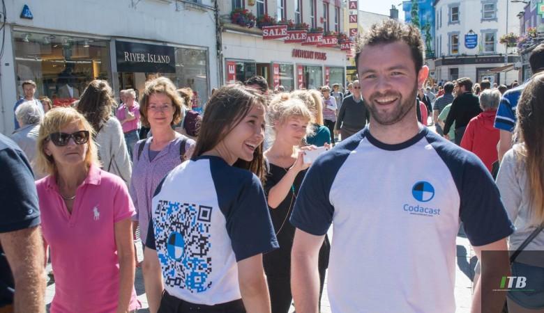 ITB_News's tweet photo. Codacast take over Shop Street and Eyre Square http://t.co/gdYKRYGAIj #Codacast #StartUps #Galway http://t.co/TdJHj9iHVQ