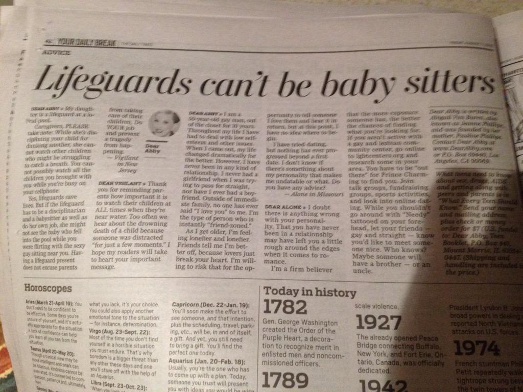 meganx30's tweet image. Thanks Dear Abby! 🙌🏻 #lifeguardproblems @WhiteNoseProbs