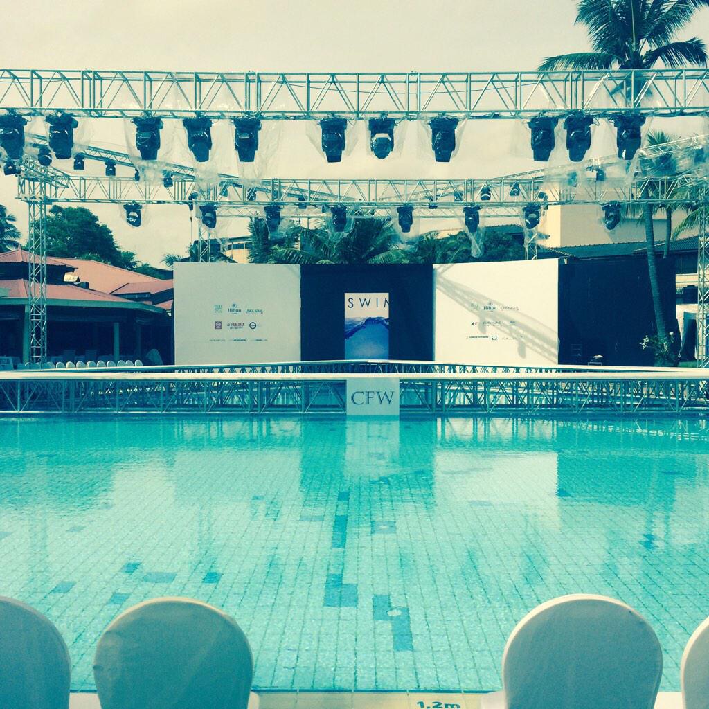 MrRehanFernando's tweet photo. Dropped in @colombofw in the afternoon was impressed with the set up. All the best to Ajai and his team. #CFWSwim http://t.co/sd51kLIoI0