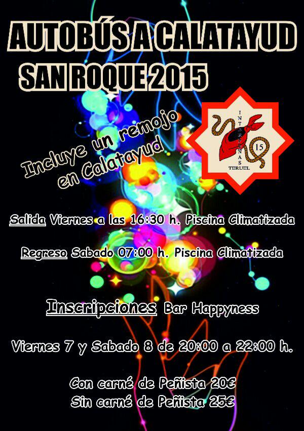 Recuerda que hoy es el último día para apuntarte al bus de <a href="/InterpeTeruel/">Interpeñas Teruel</a> para Calatayud. De 20 a 22 h en Pub Happy!.
