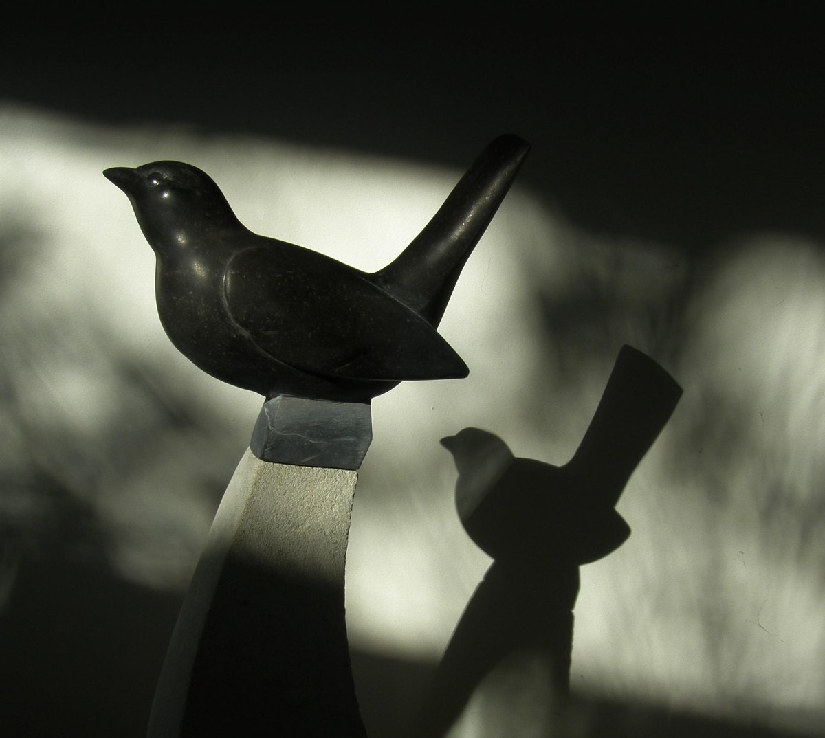 CarvingWorkshop's tweet photo. Blackbird in Weardale black limestone #stonecarving #blackbird http://t.co/1QbZjEtkkr