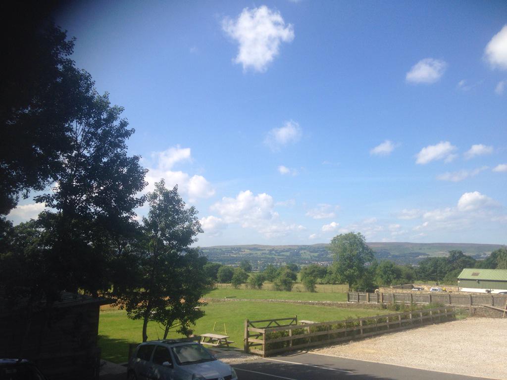 Lovely views out over wharfdale from our terrace <a href="/TheRoebuck/">The Roebuck</a> #beergarden #otley #sunisshining