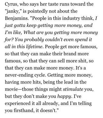 TheMileyInfos's tweet photo. Miley talks about people in the industry being money hungry and how she finds joy in the simpler ways of life 👏🏼 http://t.co/8gBqAogP0q