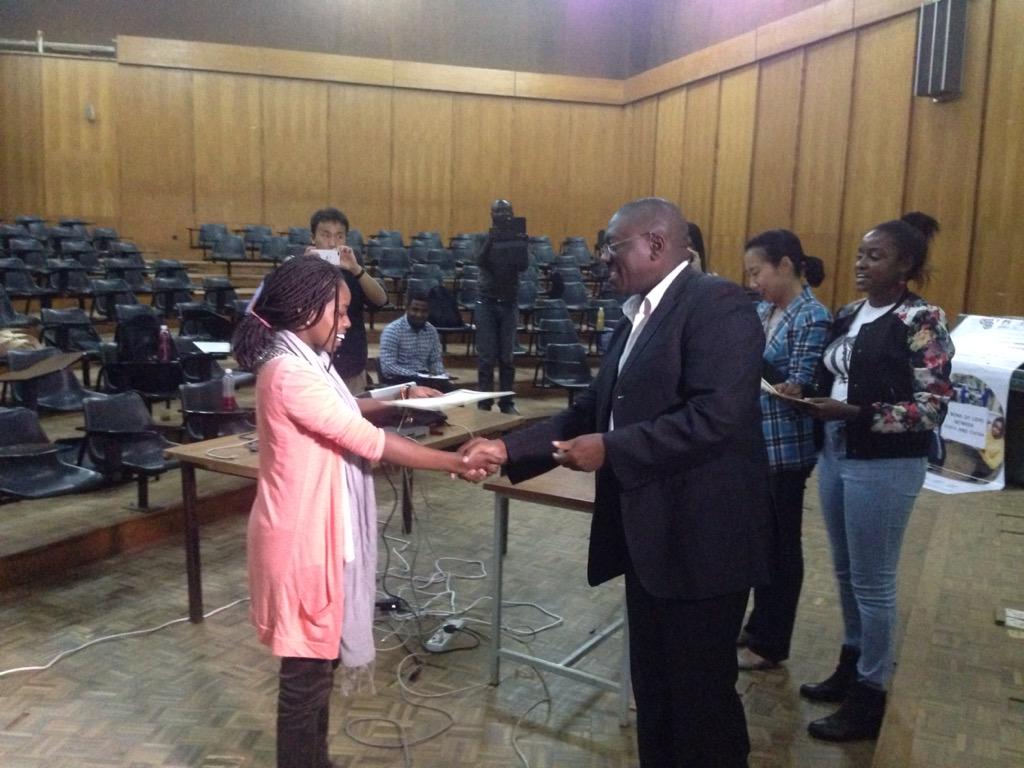Mary Wangechi, 2nd runner up and winner of ksh100,000 prize in this years Mobile App #AfricaTechChallenge