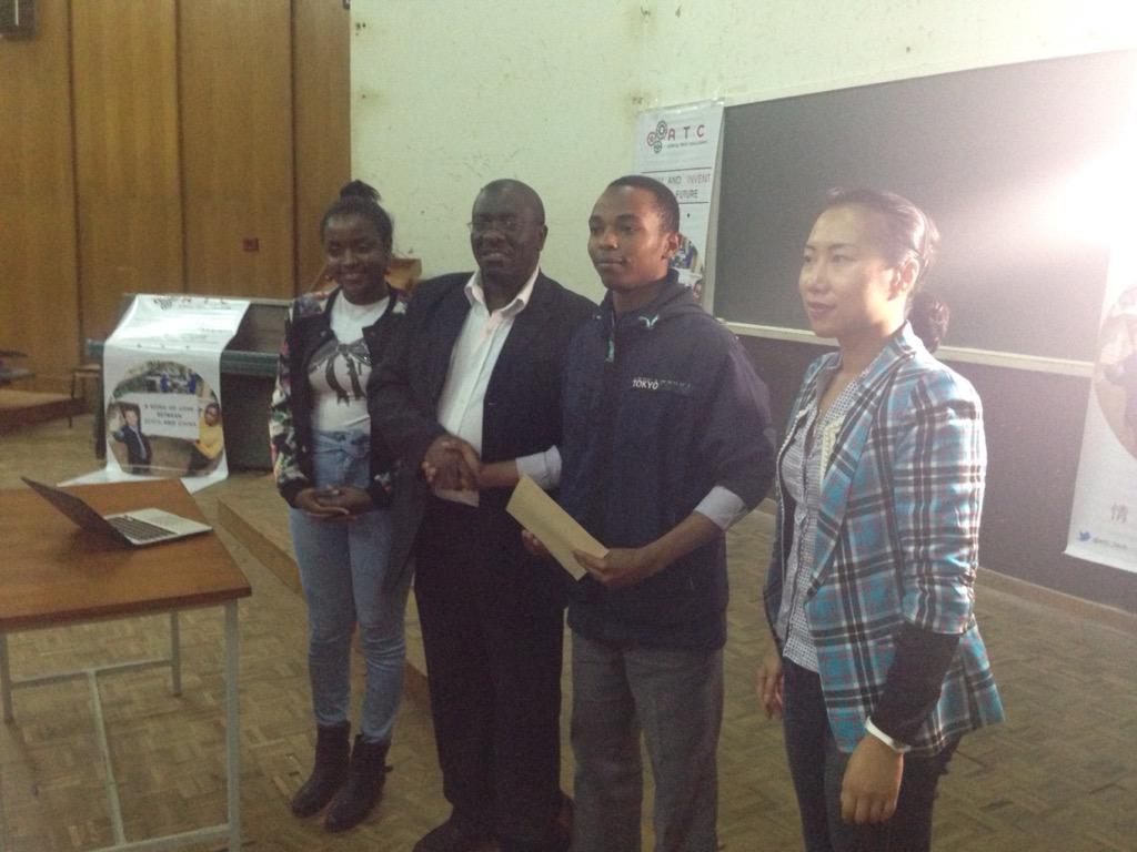 Samson Amenya, winner of ksh500,000 prize &amp; 6 month incubation at @gearboxKE #AfricaTechChallenge