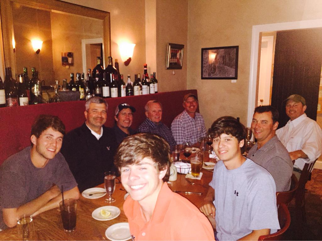 brenthitson's tweet photo. Me, 3 Bowens, 2 Vedels, 2 Watkins, and Kirkpatrick. #timeflies @BoKirk147 @clwtiger http://t.co/BqqCpA9MwB