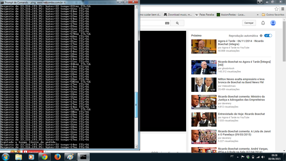 ginesvillarinho's tweet image. Mais um teste de ping @NETatende #NETFail hoje 09:38 #NETNuncaMais