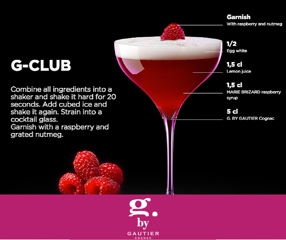 GbyGautier's tweet photo. The 'G-Club' is a delicious, fruity cocktail that has a unique flavour thanks to G by Gautier! http://t.co/v0oz97pqeQ