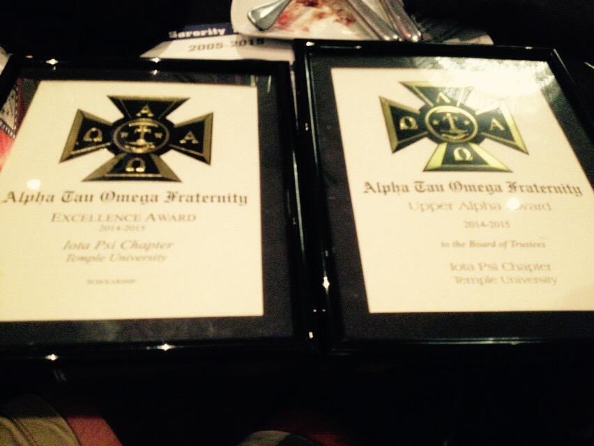 ATO_Temple's tweet photo. Honored to take home a few awards from the 150th anniversary in Indy. More to come #ATO150 #excellence #IotaPsi http://t.co/YkzAT4d93y