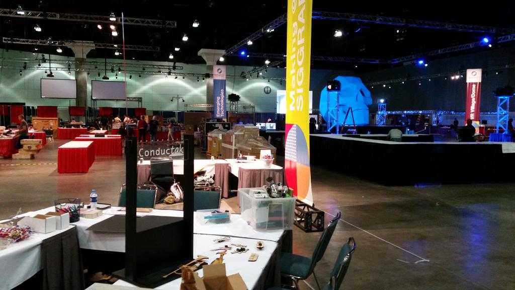 Conductak's tweet photo. #Conductak setting up for Siggraph 2015! http://t.co/LtXKWc7qE7