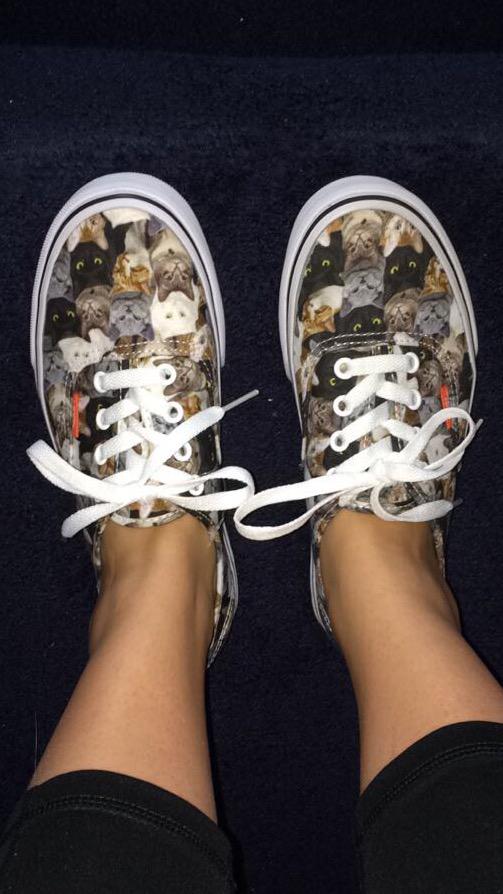 Linnddsseeyyy's tweet photo. Celebrating #InternationalCatDay with my new shoes. #AdoptDontShop #SupportASPCA #FutureCatLady http://t.co/oLZGWuJfIA
