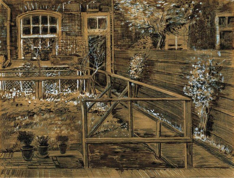 artistgrid's tweet photo. #VanGoghWorks | Back Garden of Sien's Mother's House | May 1882 http://t.co/asDmyRUJ2W