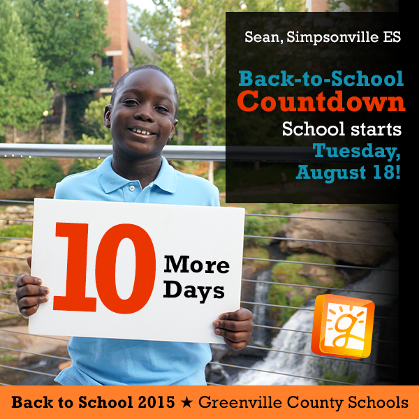 10 more days! If you have a child going into k5, 1st, or if you're new to area register your child before first day.