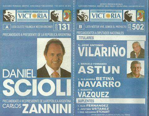 ManuelNHussein's tweet photo. Voten en Salta: lista 502 B #NestorVive #SomosElProyecto  @danielscioli Presidente @JoseAVilarino Diputado Nac. http://t.co/cpFFD8qkrs