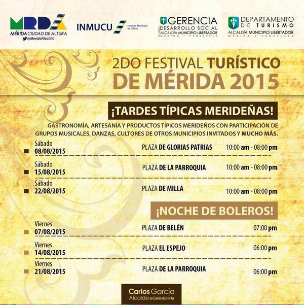 Acompáñanos al 2do Festival Turístico de Merida con diversas actividades culturales y una agenda variada!