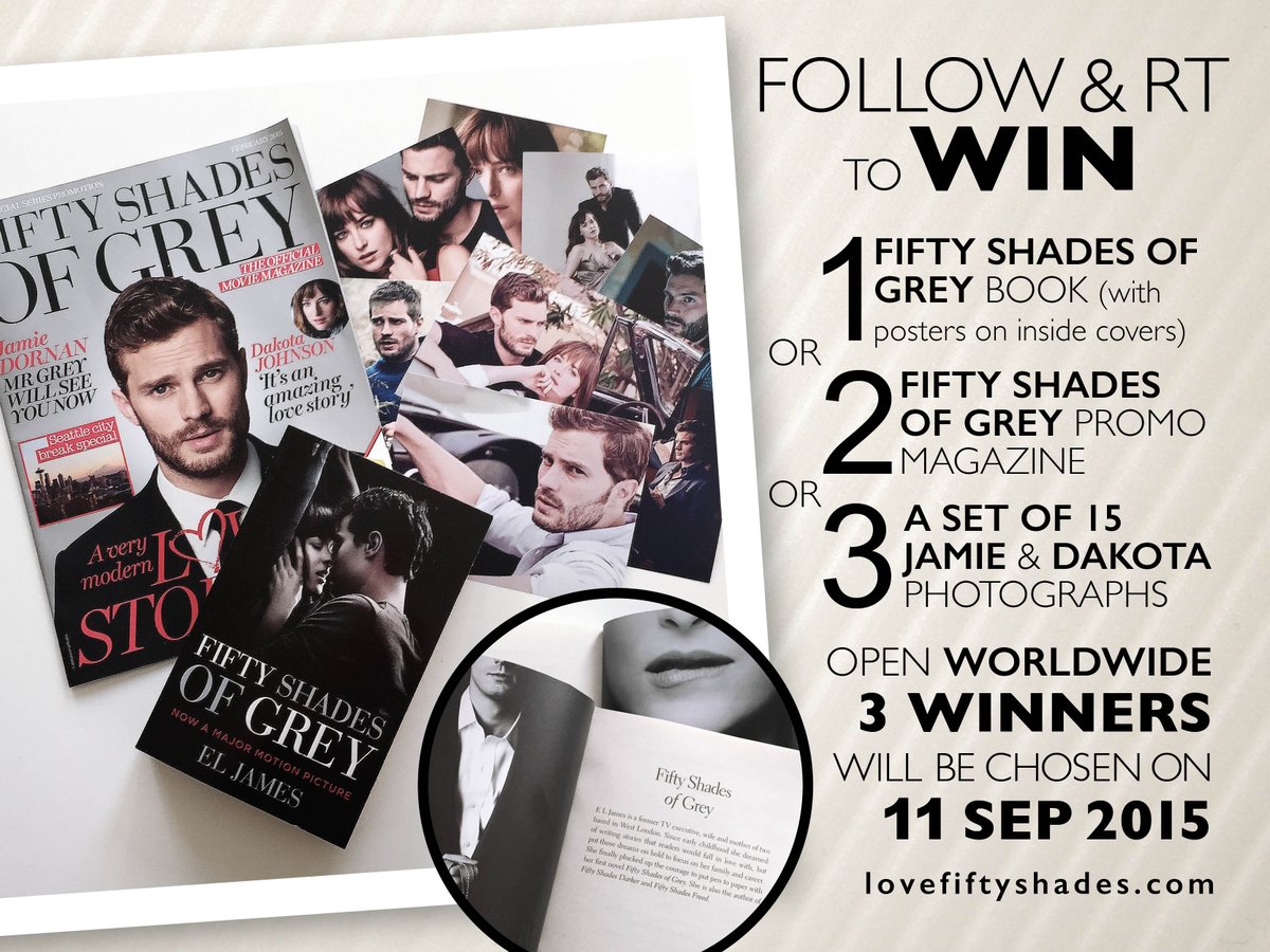 #FiftyShades #Giveaway FOLLOW &amp; RT to #WIN FSOG BOOK or FSOG PROMO MAG or 15 #JamieDornan &amp; #DakotaJohnson Photos